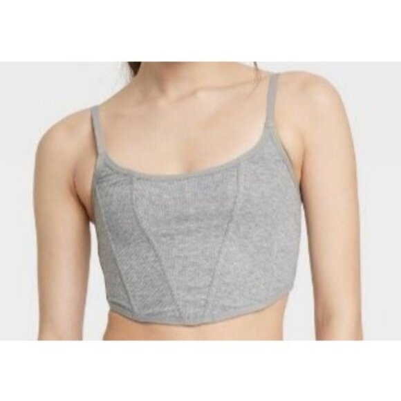 Colsie Women's Casual Corset Gray Small - Picture 2 of 9